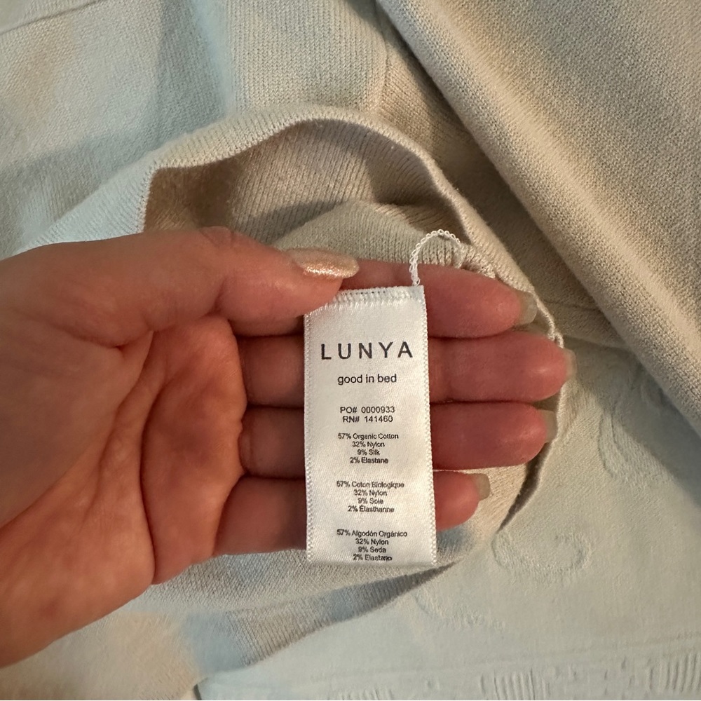 Small - Lunya Cozy Cotton Silk Zip Pullover in Calm Tan - Picture 6 of 6